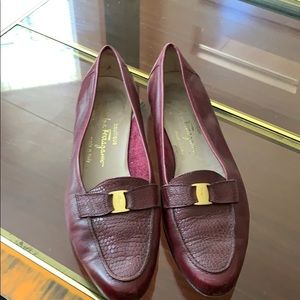 A pair of Salvatore Ferrragamo flats.